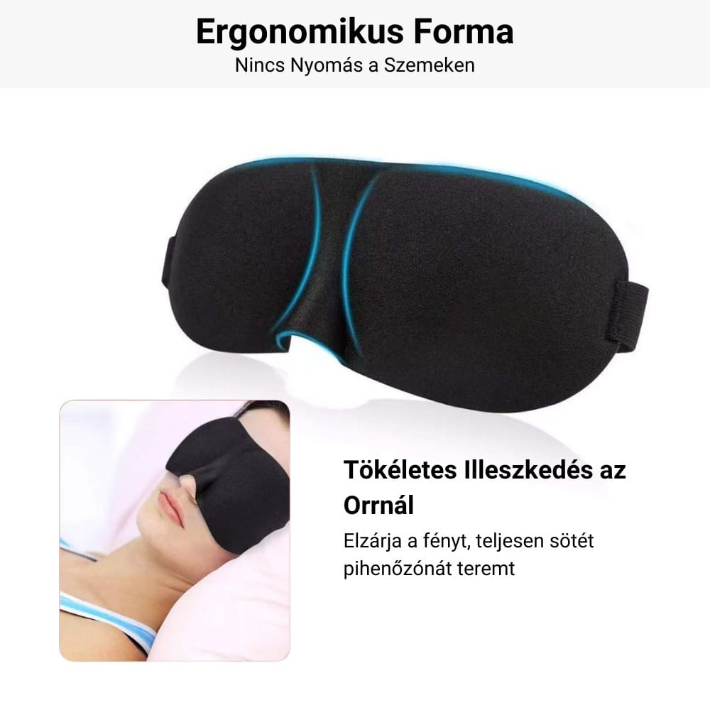 Alvómaszk tárolótasakkal és füldugókkal 2 darabos csomag Better Posture 3D #23 2