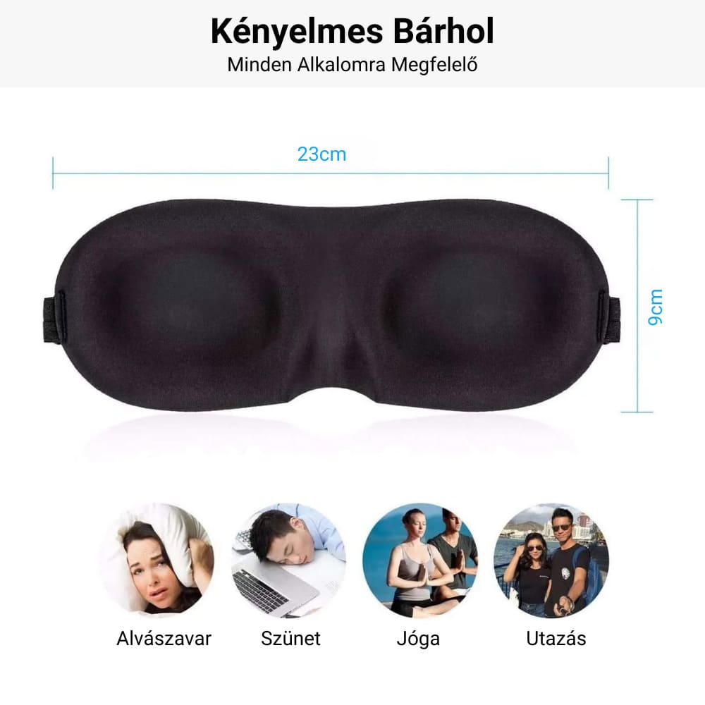 Alvómaszk tárolótasakkal és füldugókkal 2 darabos csomag Better Posture 3D #23 4