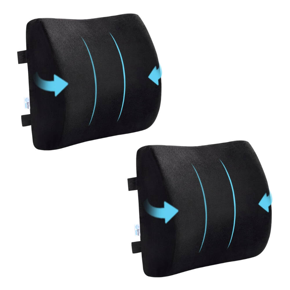 Ortopéd memóriahabos deréktámasz párna irodai székhez vagy autóüléshez 2 darabos csomag Better Posture Lite #28 1