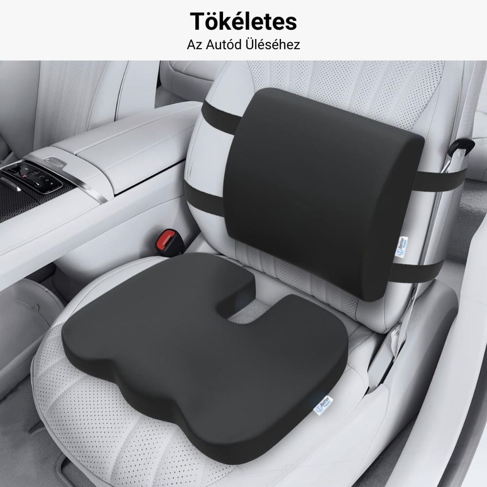 Ortopéd memóriahabos deréktámasz párna irodai székhez vagy autóüléshez 2 darabos csomag Better Posture Lite #28 4