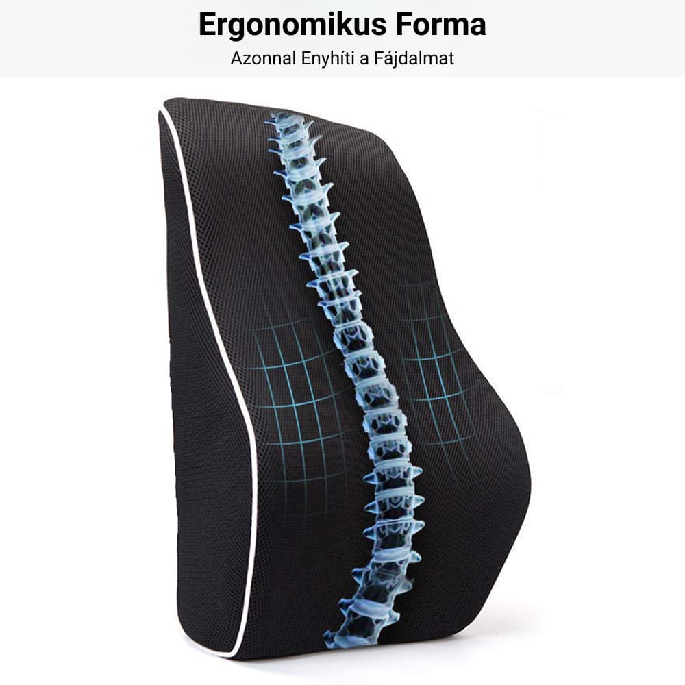 Ortopéd memóriahabos deréktámasz párna irodai székhez vagy autóüléshez 2 darabos csomag Better Posture Pro #11 2