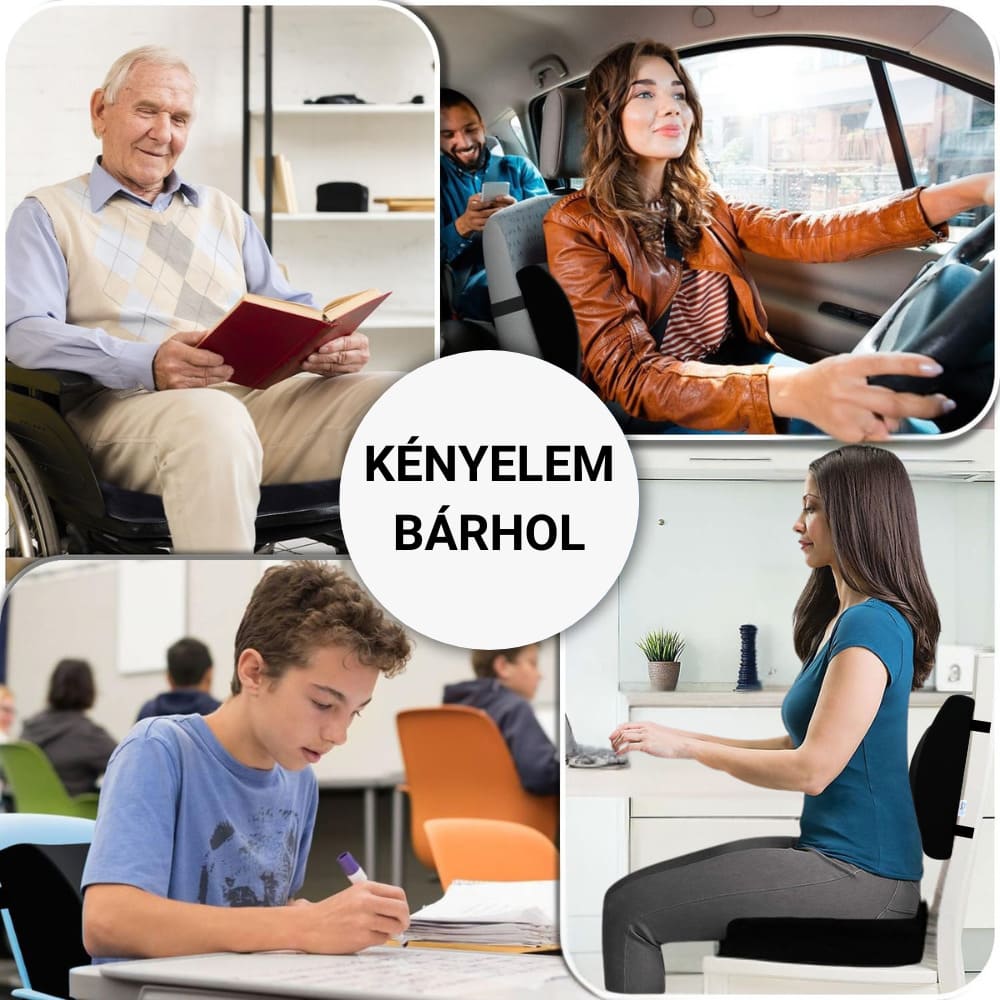Ortopéd memóriahabos deréktámasz párna irodai székhez vagy autóüléshez Better Posture Lite 6