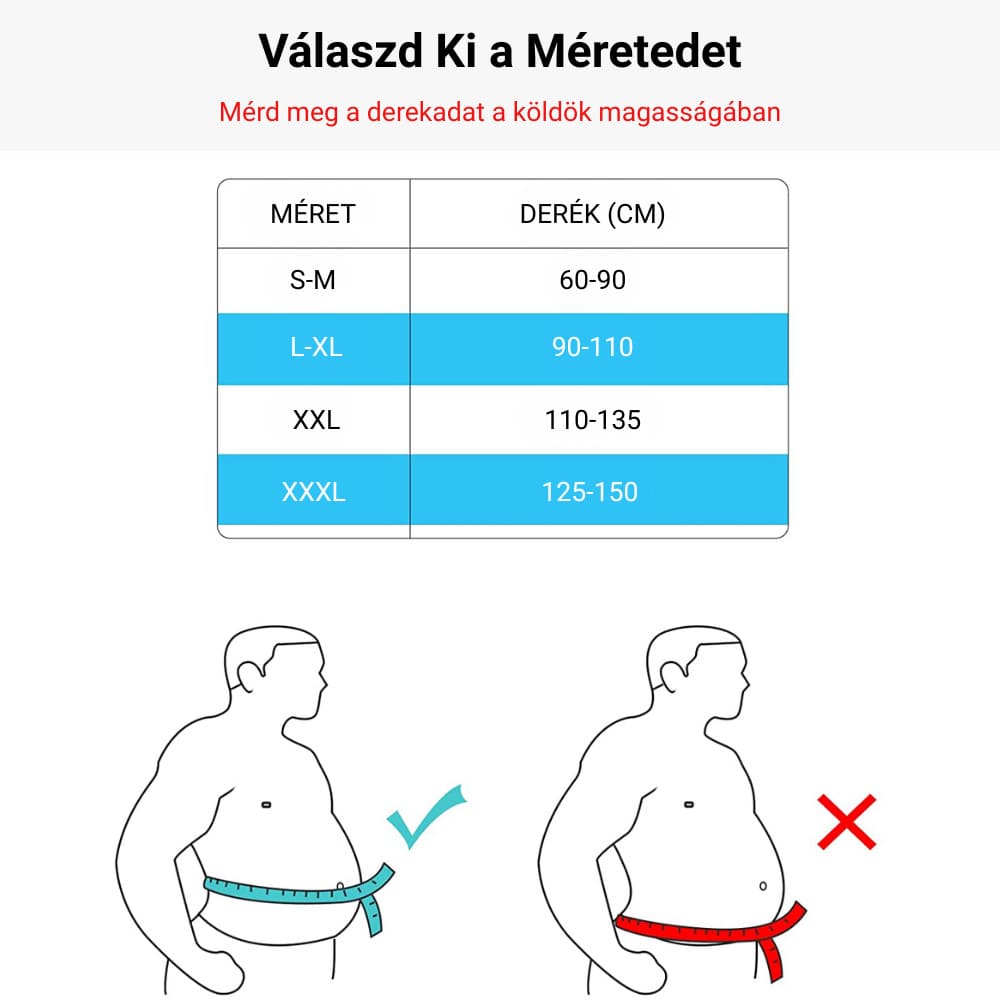 Turmalinos és mágneses deréktámasztó öv Better Posture Pro 7